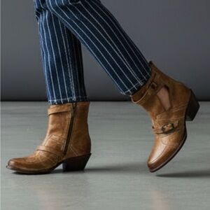 Stetson Womens Size 6.5 Brown Sample Distressed Leather Handmade Western Boots